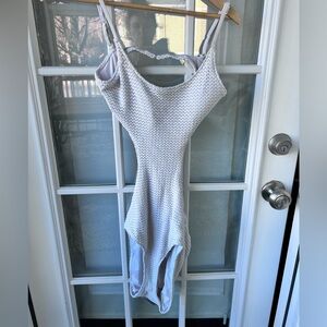 Aerie crochet cream crochet backless Women's swimsuit large